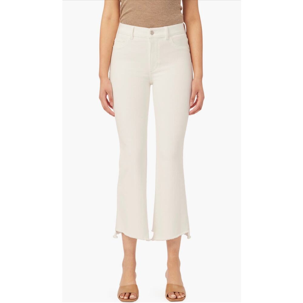 NWT DL1961 Bridget Instasculpt High Waist Ankle Bootcut Jean Milk Frayed Size 31
